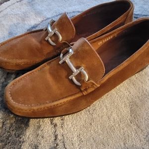 Salvatore Ferragamo Mens Brown Suede Shoes Size 7 1/2 D